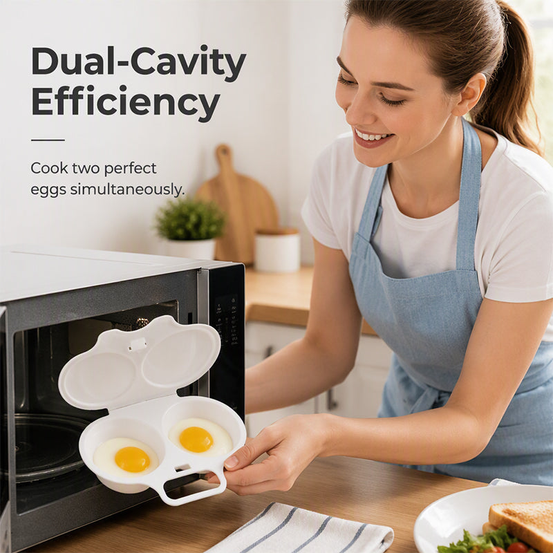 🍳 50 % RABATT NU! 🥚 Smart Äggpocherare för Mikrovågsugn med Lock – Perfekt Pocherade Ägg på Några Minuter ✨