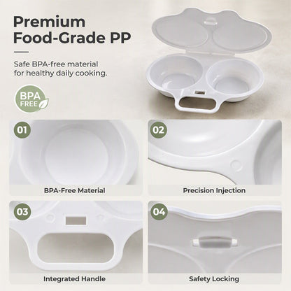 🍳 50 % RABATT NU! 🥚 Smart Äggpocherare för Mikrovågsugn med Lock – Perfekt Pocherade Ägg på Några Minuter ✨