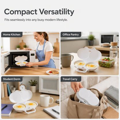 🍳 50 % RABATT NU! 🥚 Smart Äggpocherare för Mikrovågsugn med Lock – Perfekt Pocherade Ägg på Några Minuter ✨