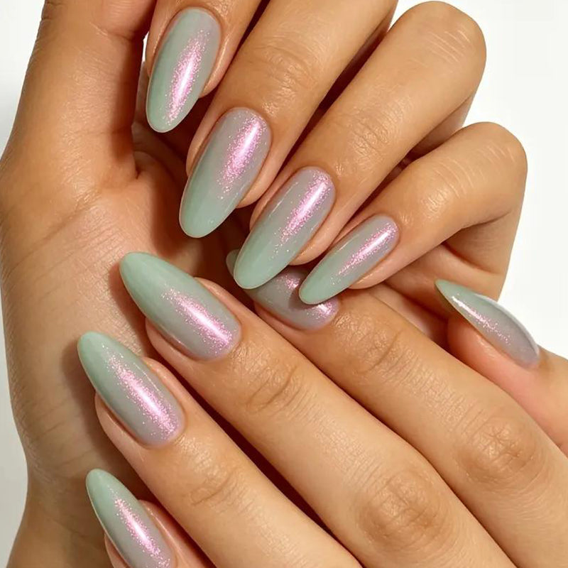 Glitter Aurora Kattöga Gellack