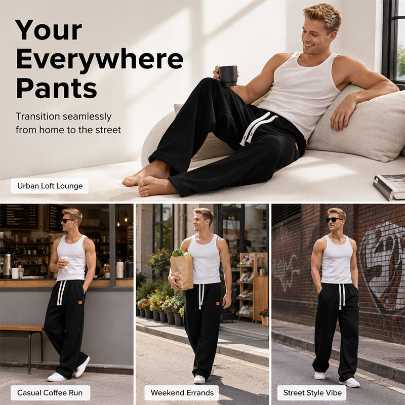 👖💨 Herr Casual Vida Byxor – Mjukt Tyg, Avslappnad Passform, Justerbar Midja