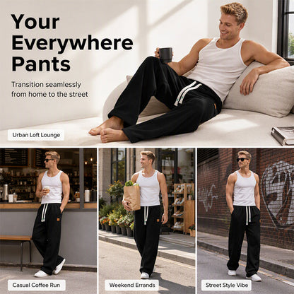 👖💨 Herr Casual Vida Byxor – Mjukt Tyg, Avslappnad Passform, Justerbar Midja