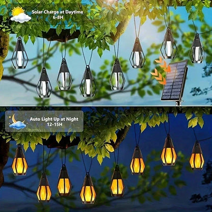 🔥 50% RABATT! ☀️ IP65 Solar-LED-Lichterkette – Flammenoptik, Wasserdicht, 360° Abstrahlwinkel & Perfekt Für Garten, Hof & Camping 🏕️