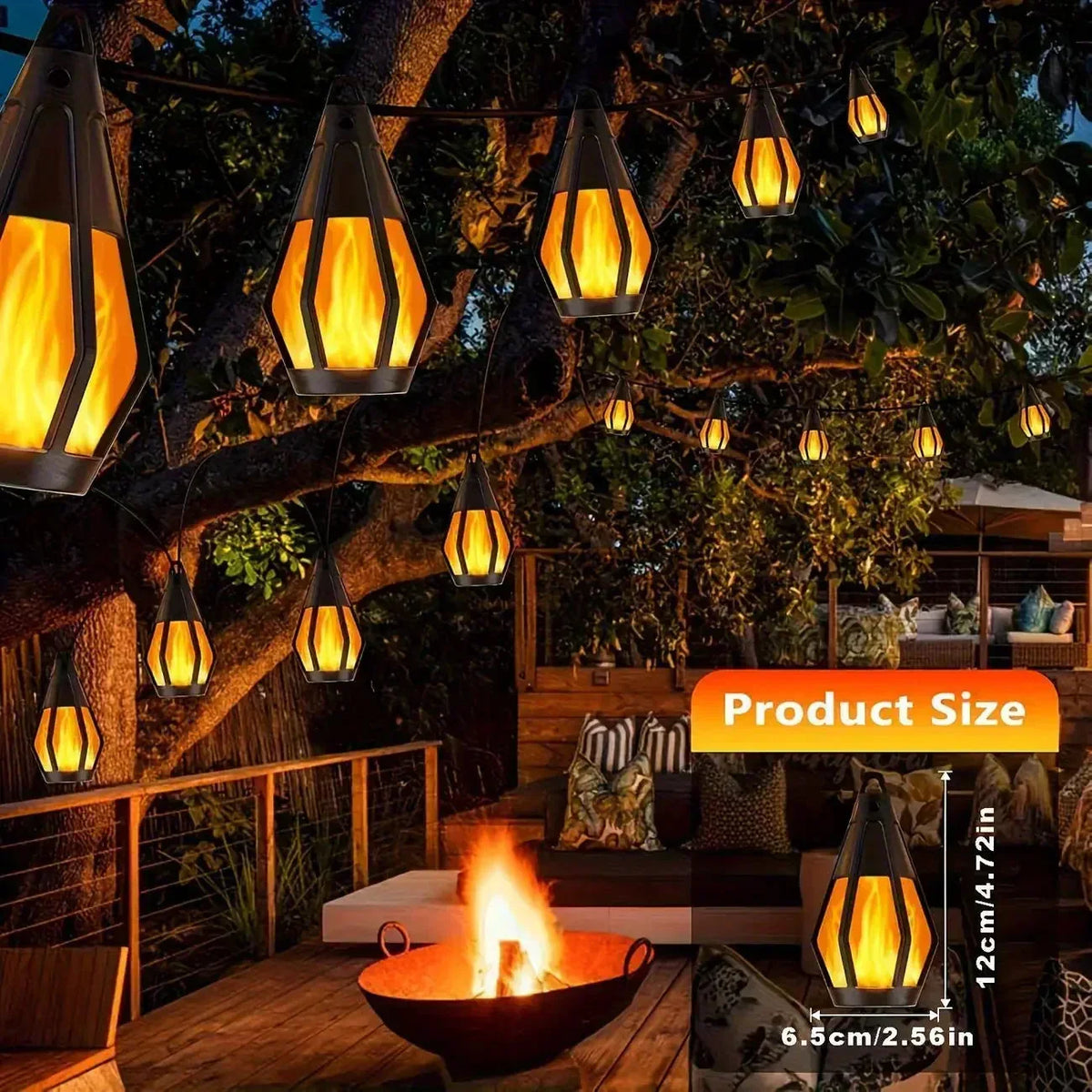 🔥 50% RABATT! ☀️ IP65 Solar-LED-Lichterkette – Flammenoptik, Wasserdicht, 360° Abstrahlwinkel & Perfekt Für Garten, Hof & Camping 🏕️
