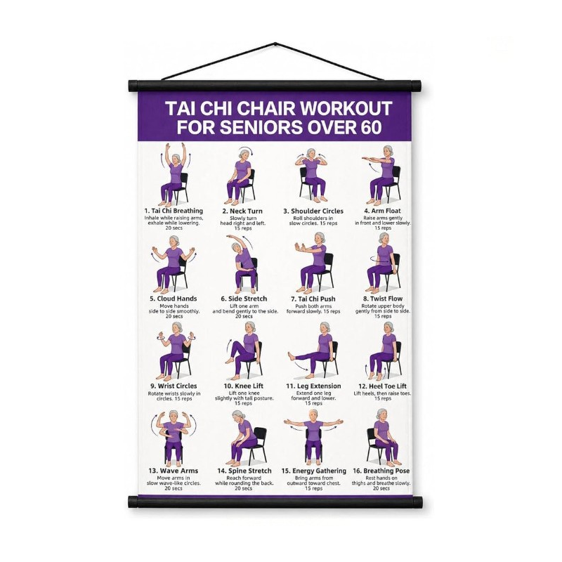 Tai Chi Träningsaffisch för Seniorer