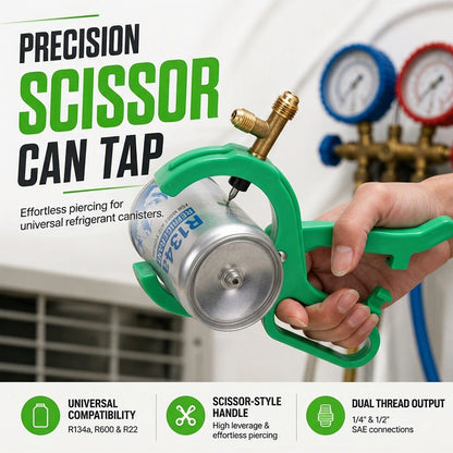 🔧 50% RABATT NU! ❄️ Saxtyp kölmedelsventil – Kraftig punkteringsventil & läckagefri – Perfekt för bil- & HVAC-kölmedelspåfyllning 🛠️