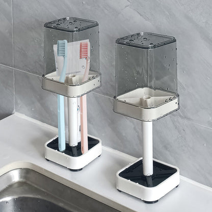 🧼 50 % RABATT NU! 🧴 Dustproof toothbrush organizer – dammtätt lock, lättdränerad bas & kompakt design – perfekt för badrummet 🚿