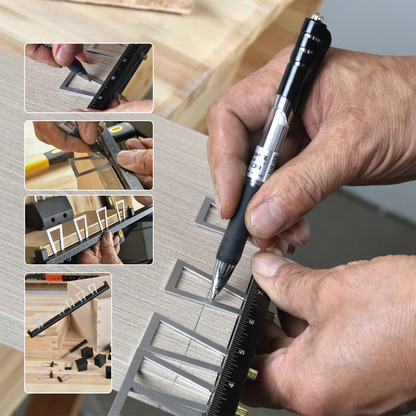 🔧 50 % RABATT NU! 📐 28-delars sats med markörer för laxknutar – 6 förhållanden, 4 vinklar & dubbel skala – perfekt för möbeltillverkning 🏠