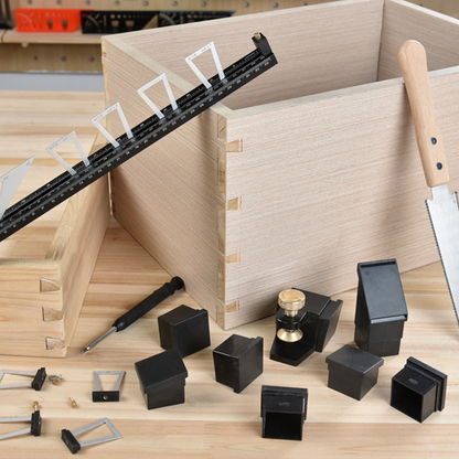 🔧 50 % RABATT NU! 📐 28-delars sats med markörer för laxknutar – 6 förhållanden, 4 vinklar & dubbel skala – perfekt för möbeltillverkning 🏠