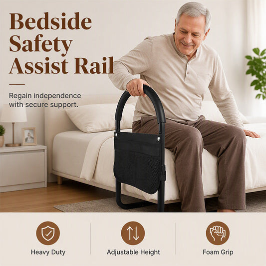 🛏️ 50% RABATT NU! 🛡️ Säker Stödledstång för Säng – Justerbar höjd, skumgrepp & säkerhetsrem – Enkel sängstöd för äldre & rörelsehjälpmedel ✨