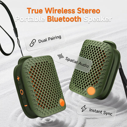 🔊 50 % RABATT NU! 🎵 Bärbar bluetooth-högtalare med TWS stereo – IPX5 vattentät, kompakt & kraftfull bas – perfekt för utomhusbruk 🏕️