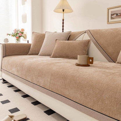 🛋️ 50 % RABATT NU! 🧵 Halksäker chenille-sofföverdrag – mjuk vaxad chenille, halkskydd & maskintvättbart – perfekt för vardagsrummet 🏠