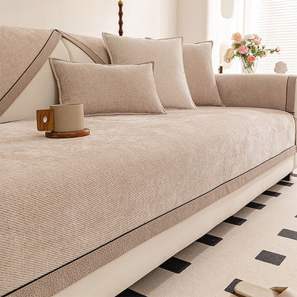 🛋️ 50 % RABATT NU! 🧵 Halksäker chenille-sofföverdrag – mjuk vaxad chenille, halkskydd & maskintvättbart – perfekt för vardagsrummet 🏠