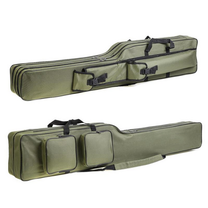 🎣 NU 50% RABATT! 🧳 Fiskespöväska & Utrustningsväska – 3-lagers kapacitet, 420D Oxford-tyg & justerbara ryggsäcksremmar – För spön, rullar & tillbehör 🎒