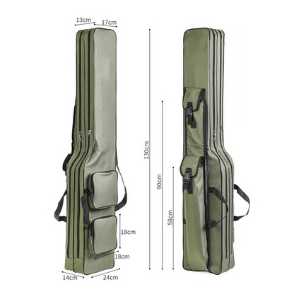 🎣 NU 50% RABATT! 🧳 Fiskespöväska & Utrustningsväska – 3-lagers kapacitet, 420D Oxford-tyg & justerbara ryggsäcksremmar – För spön, rullar & tillbehör 🎒