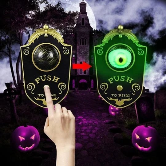 🎃 Bästsäljare inför Halloween 2026! 😈 Dörrklocka föreställande en enögd demon