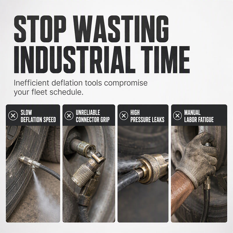 🚛50% RABATT!!⏰Mässings däckdefleringsventil med självlåsande chuck för stora lastbilar, pålitlig i bruk✨