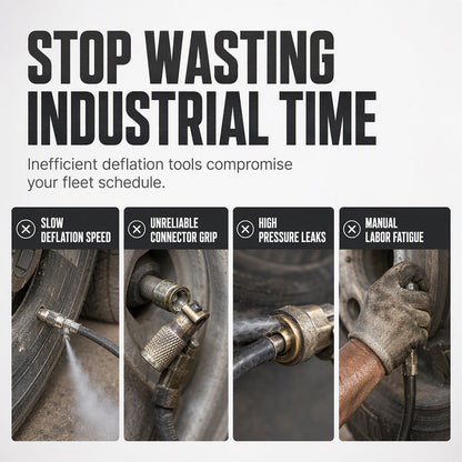 🚛50% RABATT!!⏰Mässings däckdefleringsventil med självlåsande chuck för stora lastbilar, pålitlig i bruk✨