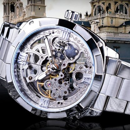 ⌚ 50% RABATT! 🦴 Skelett Automatklocka för Herrar – Mekaniskt Urverk, Öppet Urtavla & Elegant Design – Perfekt Kombination av Hantverk & Stil ✨