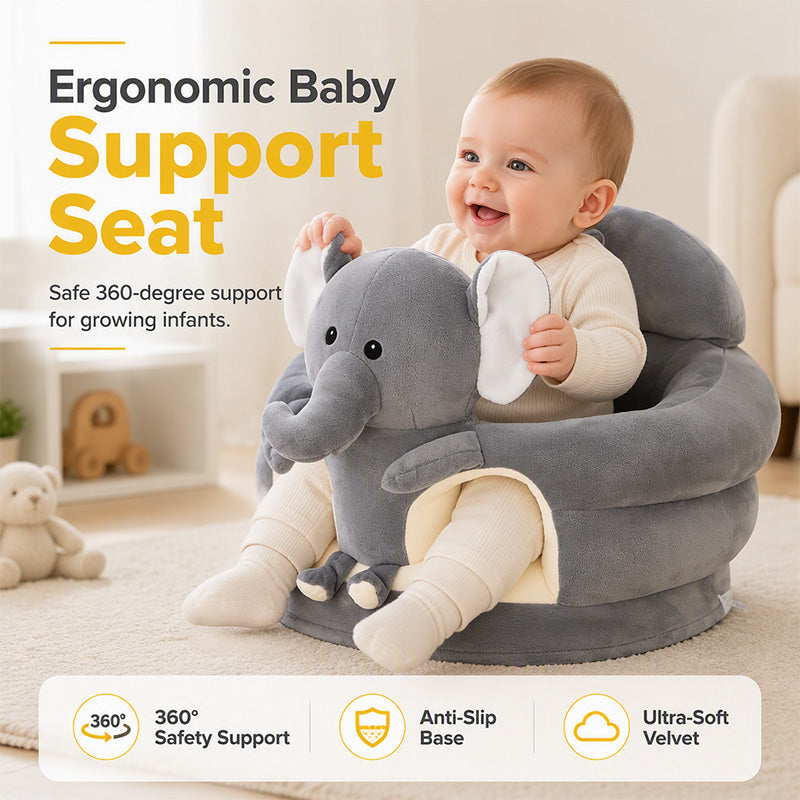 🧸 50 % RABATT NU! 👶 Plush baby support seat – ergonomisk, stabil & mjuk – perfekt för sittträning och lek 🛋️