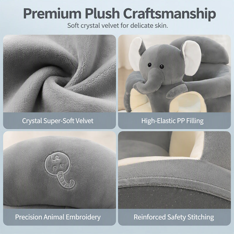 🧸 50 % RABATT NU! 👶 Plush baby support seat – ergonomisk, stabil & mjuk – perfekt för sittträning och lek 🛋️