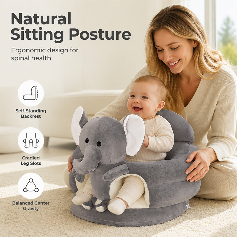 🧸 50 % RABATT NU! 👶 Plush baby support seat – ergonomisk, stabil & mjuk – perfekt för sittträning och lek 🛋️
