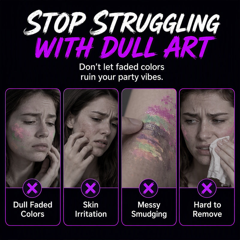 🌈 Rita, lys upp och stick ut – Glow Party-tatueringspennor för fest och kreativ lek