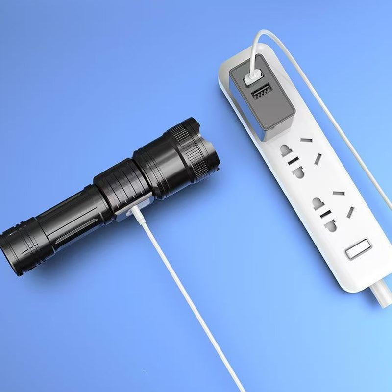 Ultraljus LED-ficklampa med batteriindikator