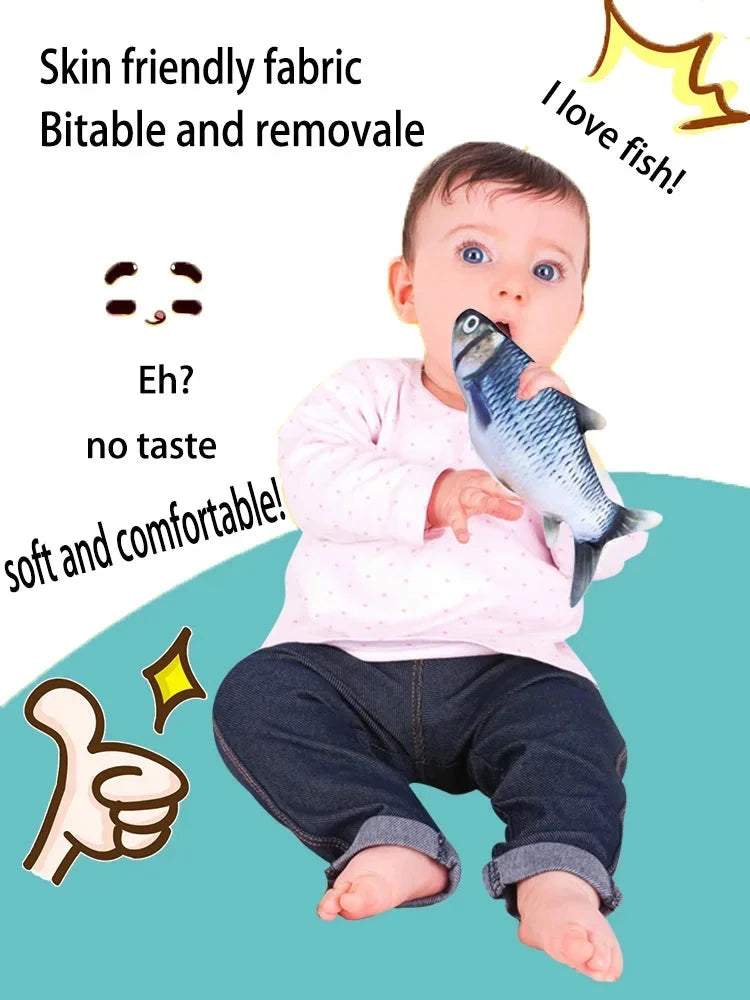 🐟✨50% RABATT! 👶🌊 Babyleksak Fisk för Barn – Självständig Rörelse, USB-laddningsbar & Interaktiv Sensor för Motorisk Utveckling. Över 14 267 Nöjda Bebisar!✨