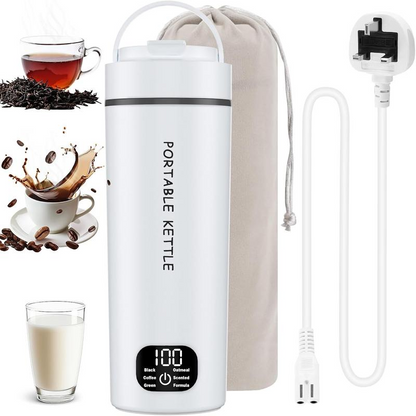 🔥 BLIXTREA: 50% RABATT! 💧 Portabel Elektrisk Vattenkokare – Rostfritt Stål 304 – 500 ml & 6 Temperaturer för Resor & Kontor ☕