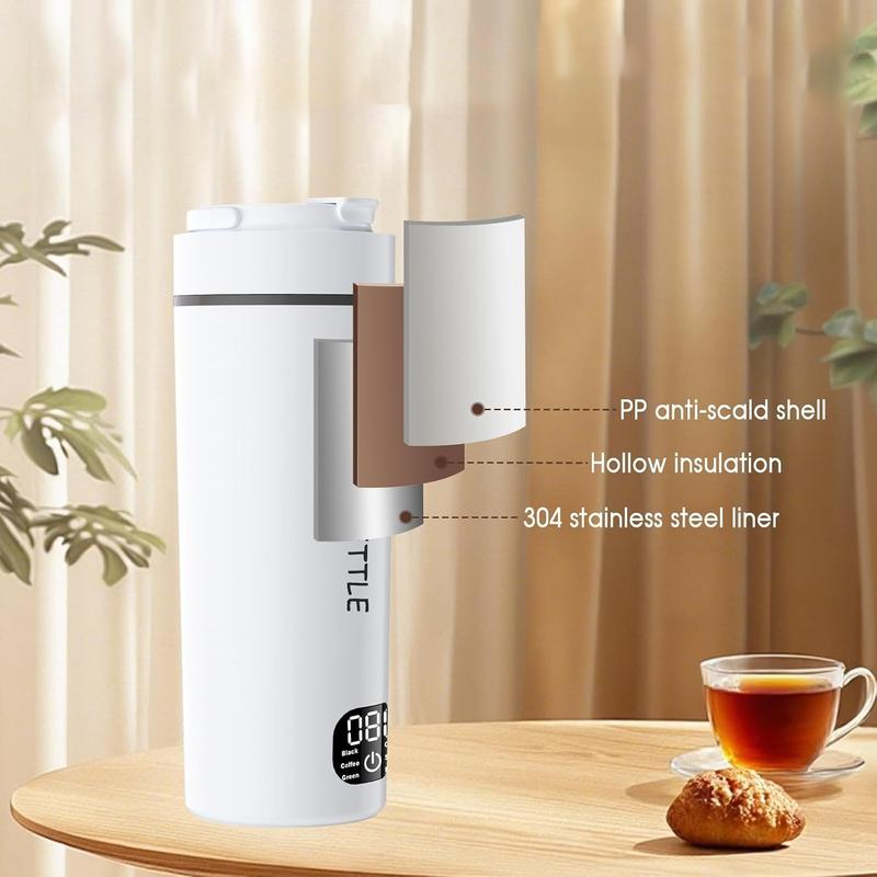 🔥 BLIXTREA: 50% RABATT! 💧 Portabel Elektrisk Vattenkokare – Rostfritt Stål 304 – 500 ml & 6 Temperaturer för Resor & Kontor ☕