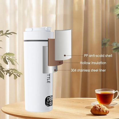 🔥 BLIXTREA: 50% RABATT! 💧 Portabel Elektrisk Vattenkokare – Rostfritt Stål 304 – 500 ml & 6 Temperaturer för Resor & Kontor ☕