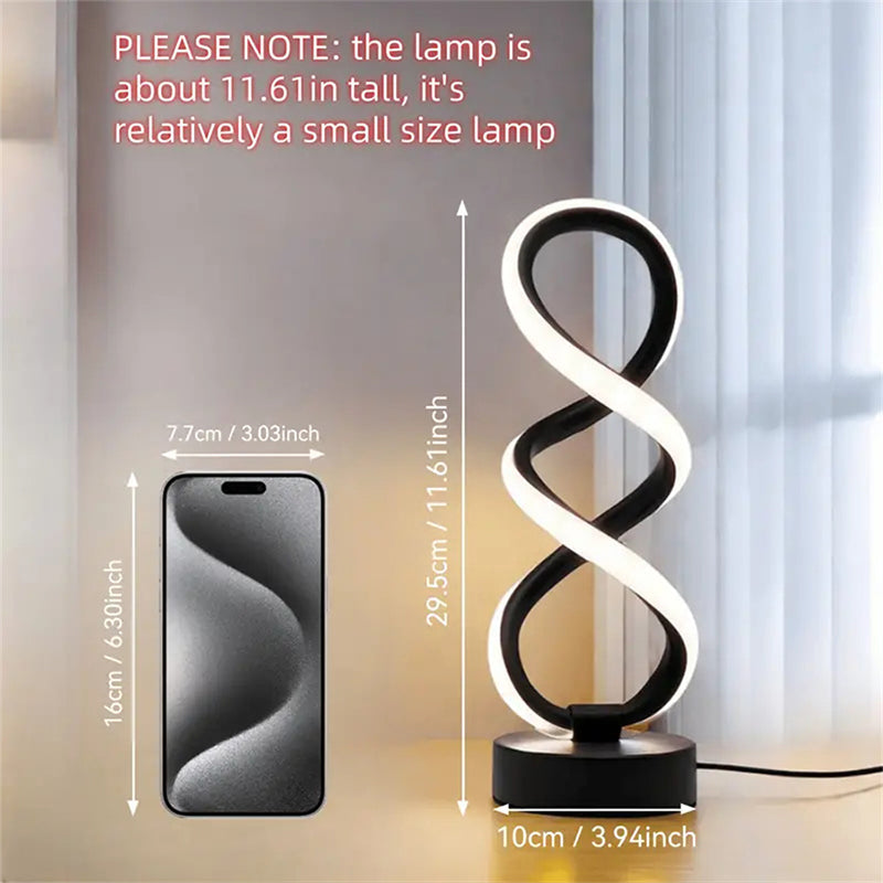 Modern Dubbelhelix Bordslampa