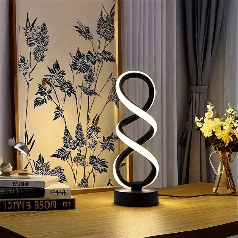 Modern Dubbelhelix Bordslampa