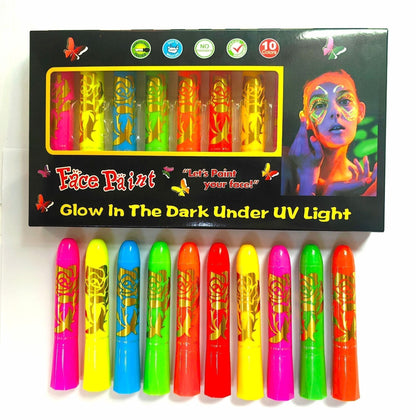 Luminescent water-soluble human body painting crayon