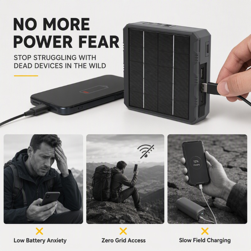 🎉 2026 Sale — Over 19,000 Sold!☀️ 4‑Slot Solar Lithium Battery Charger‑Outdoor Multi‑Function Power Station 🔋