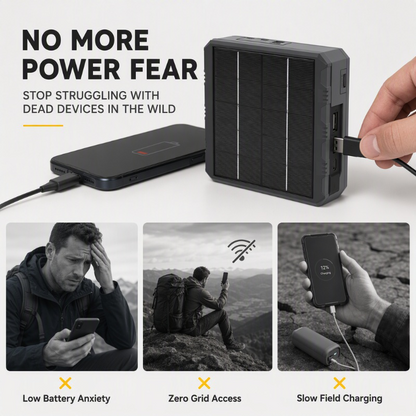 🎉 2026 Sale — Over 19,000 Sold!☀️ 4‑Slot Solar Lithium Battery Charger‑Outdoor Multi‑Function Power Station 🔋