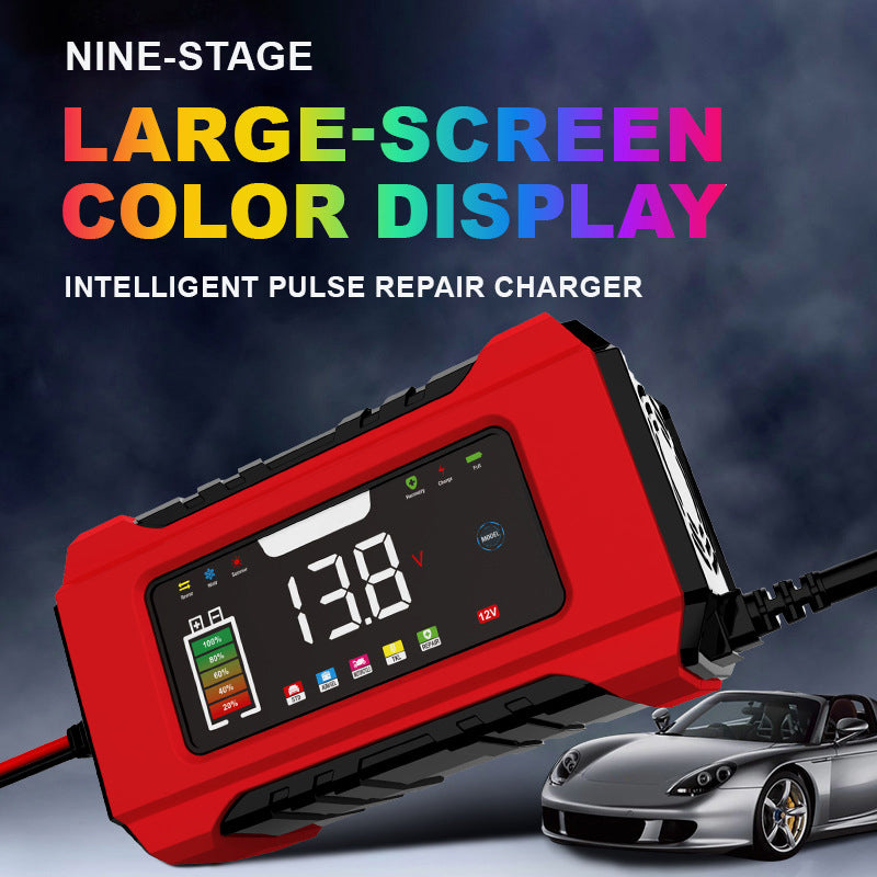 12V 6A Smart Billaddare med LCD-display