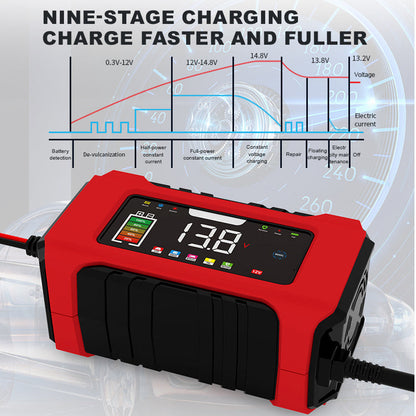 12V 6A Smart Billaddare med LCD-display