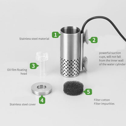 📢📢50% RABATT NU!! ⏰ Mini Elektrisk Ytskimmer för Akvarium