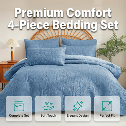 ⏳Begränsad tid 50% rabatt⏰Enfärgad 100% bomull sängkläder 4-delars set🛏️