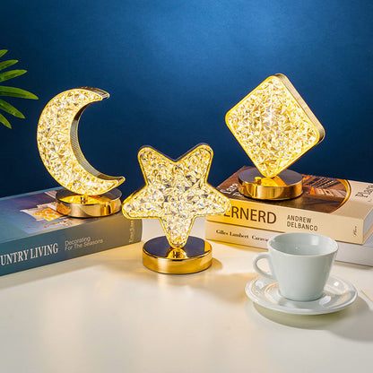 ✨50% RABATT⏰ 3‑färgad LED‑kristallatmosfärlampa, tre lägen för mysig belysning – perfekt för sovrum, vardagsrum och fest