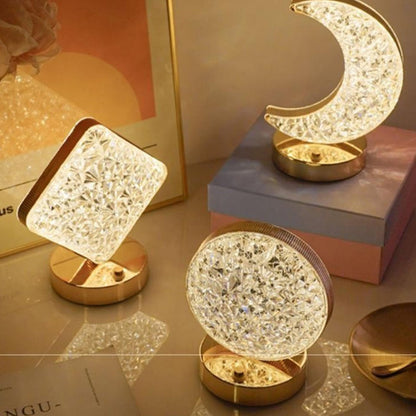 ✨50% RABATT⏰ 3‑färgad LED‑kristallatmosfärlampa, tre lägen för mysig belysning – perfekt för sovrum, vardagsrum och fest