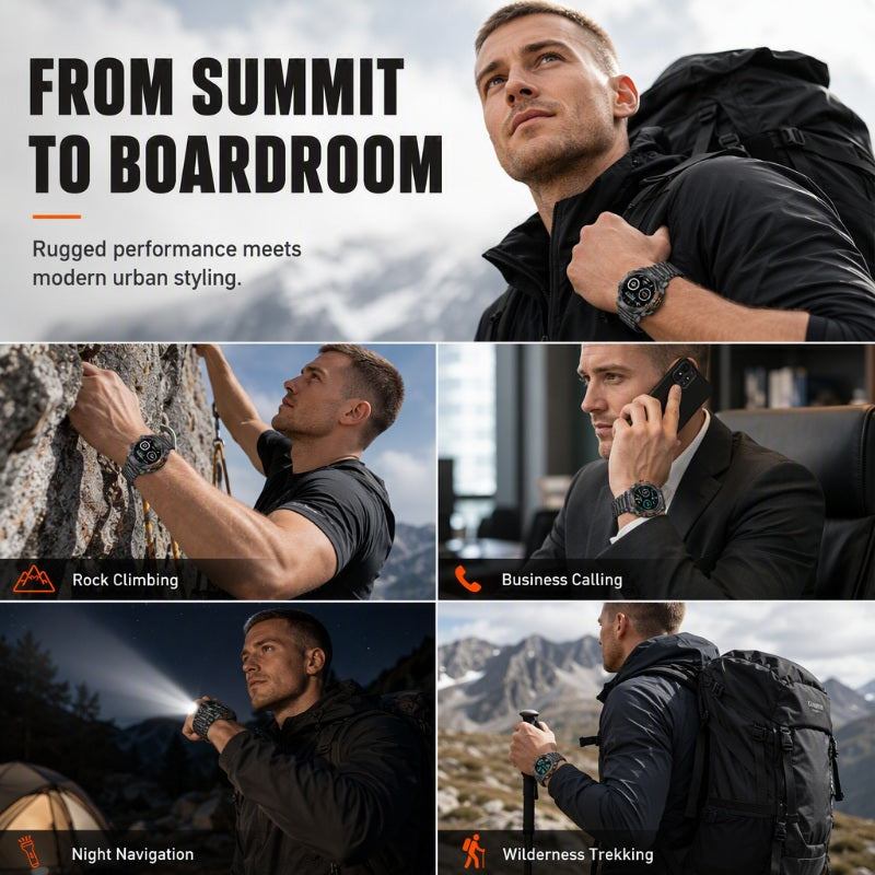 ⌚ 50 % RABATT NU! 🔦 Multifunctional outdoor smartwatch – robust, LED-ficklampa & HD-samtal – perfekt för äventyr och träning 🏔️