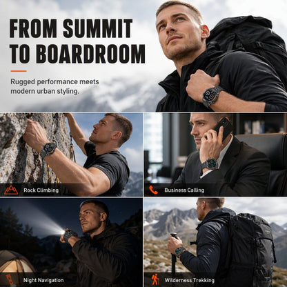 ⌚ 50 % RABATT NU! 🔦 Multifunctional outdoor smartwatch – robust, LED-ficklampa & HD-samtal – perfekt för äventyr och träning 🏔️