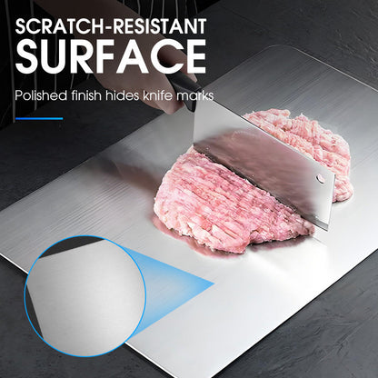 🔪 50% RABATT NU! 🥩 Förtjockad mögelresistent skärbräda i rostfritt stål – dubbelsidig, antibakteriell & hygienisk – perfekt för köket och livsmedelssäkerhet 🧼✨
