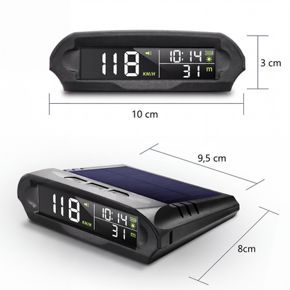 Solcellsdriven GPS-head-up-display för bilar
