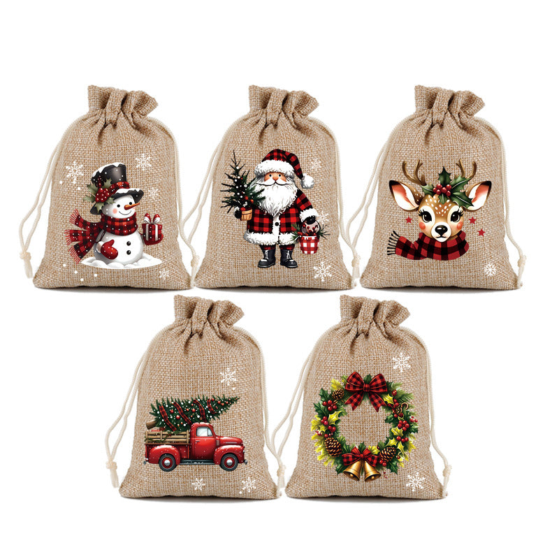 🎄 50 % RABATT NU! 🎁 Julklappspåsar med dragsko – festliga tomte- & renmotiv, dubbel dragsko & hållbart tyg – julglädje i varje gåva ✨