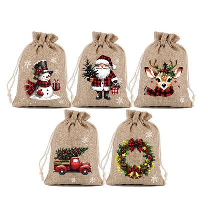 🎄 50 % RABATT NU! 🎁 Julklappspåsar med dragsko – festliga tomte- & renmotiv, dubbel dragsko & hållbart tyg – julglädje i varje gåva ✨