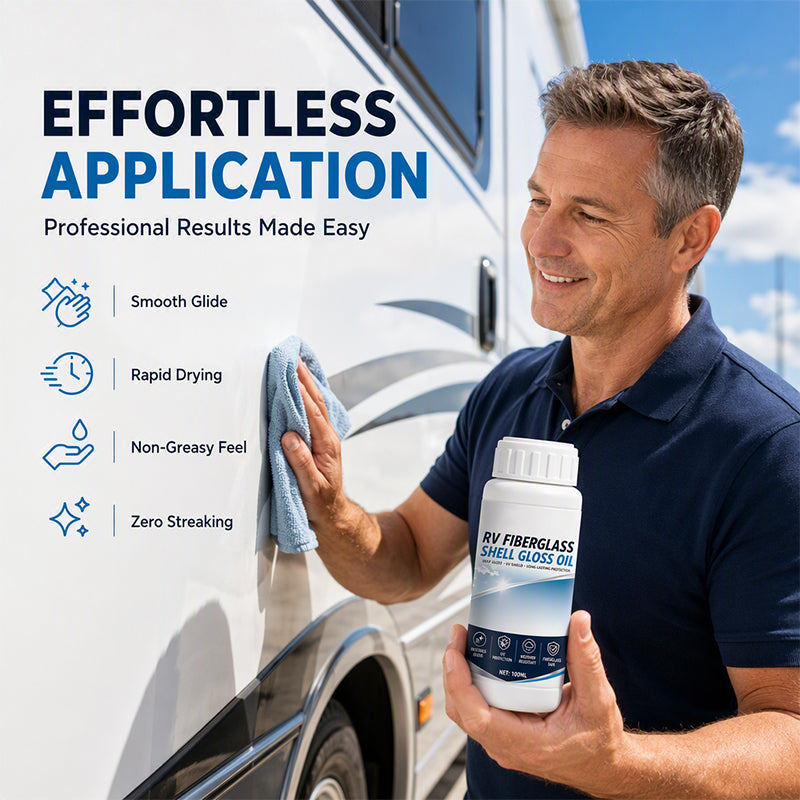 🚐 RV fiberglasskifte glansolja – UV-skydd, väderbeständig & spegelblank finish – perfekt för husbilar och båtar 🛡️